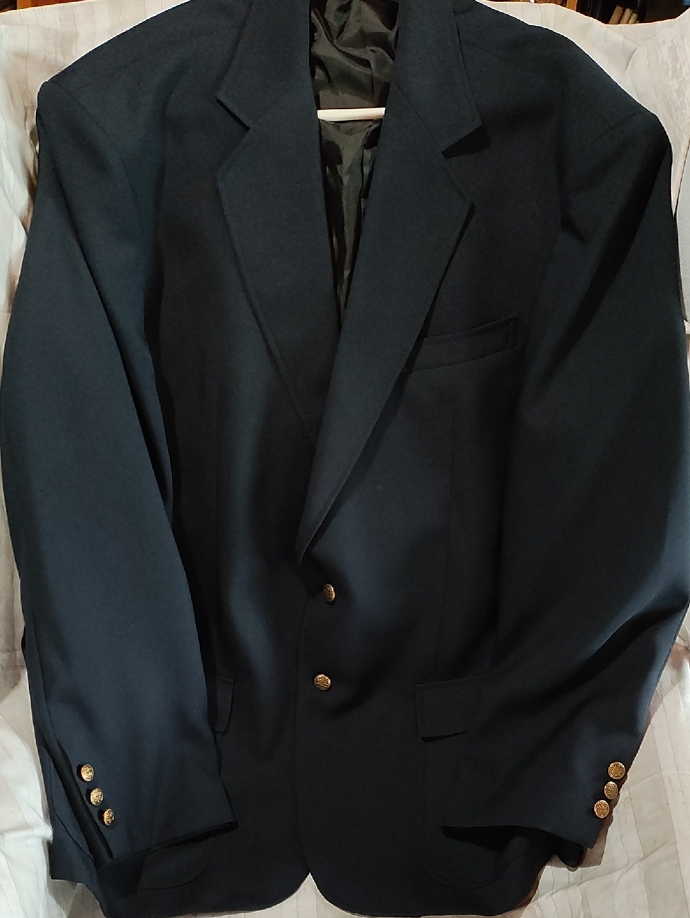 Edwards Men's Classic Dark Navy Blazer with Gold Buttons, Style 3500, 48L